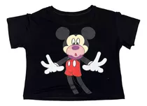 Blusa Mickey Mouse Blusinha Cropped Baby Look Sf513 Sf512