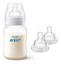 Set Mamadera Avent Classic® 260ml + Tetinas 3m+ 6m+ 809/15