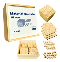 Material Dourado 611 Pçs Em Madeira Educativo Pedagógico