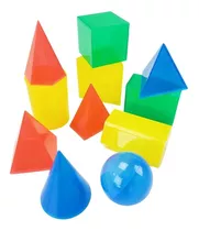 Sólidos Geométricos Em Plástico Pedagógico Aluno 11 Peças Cor Outro