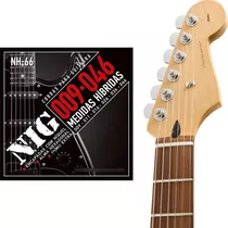Cordas Guitarra Encapada Com Níquel Nig 09-046 Híbridas Nh66