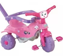 Velotrol Infantil Mini Triciclo Motoquinha Gatinha Pets Rosa