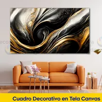 Cuadro Abstracto Dorado Canvas Elegante Sala 60x40 Fc2