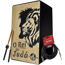 Cajon Elétrico Jesus/leão Judá + Par Vassourinha + Cabo