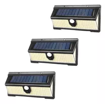 X3 Lampara Solar Sensor 172 Blanco Led +9led Azul +9led Rojo