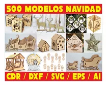 Pack Vectores Corte Laser - 500 Diseños Navidad Variados