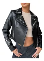 Campera Ecocuero Mujer Importada Strass Tachas S Al 3xl 