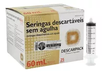 Seringa 60ml Descart Sem Agulha Rosca Descarpack Com 25 Un