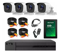 Kit Seguridad Hikvision Hd 720p Dvr 4ch + Disco Rigido + 4 Camaras Infrarrojas + Cables + Fuente 12v Listo Para Instalar