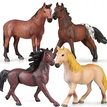 Yilingchild Figura De Caballo De 4 Piezas Para Niños De 3-5-