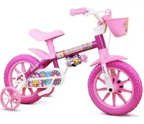 Bicicleta Infantil Flor Nathor Rosa Aro 12 Menina C/ Rodinha