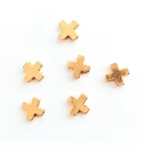 30 Dijes Cruz Cruces Pasantes 1 Cm X 1 Cm Dorado