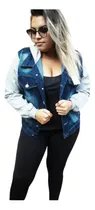 Blusa Jaqueta Feminina Plus Size Gg/g3 Jaqueta Jeans Grandes