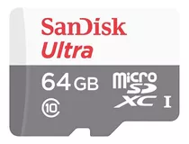 Micro Sdxc Sandisk Ultra 64gb Velocidade De Leitura 100 Mb/s