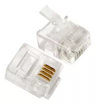 Conector Plug Para Cable Telefónico Rj11 4 Pines Paq 50 Pz