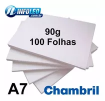 Papel Offset Chambril 90 Gramas A7 Branco - 100 Folhas