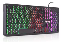 Teclado Gamer Membrana Knup Led Rainbow Usb 2.0 Para Pc 