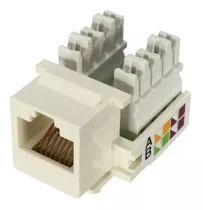 Kit C/ 100 Conector Fêmea Rj45 Keystone Cat5e Branco