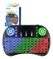 Mini Teclado Controle Sem Fio Smart Tv Box Pc Led Touchpad