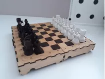 Vetor Brinquedo Xadrez Chess Set Corte Laser Mdf
