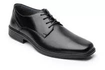 Zapato Derby Plain Toe Flexi Bali 406401 De Piel Negro Diseño Liso 27 Mx Para Adultos - Hombre