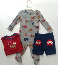 Ropa Bebe Carter´s Set Ardilla 3 Piezas Niño 6 Meses  