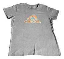 Remera adidas - Gris - Talle L - Para Dama