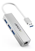 Adaptador Hub Usb 3 Portas 3.0 + Porta Rj45 Ethernet Giga