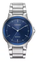 Citizen Eco Drive Axiom Steel Bj6510-51l Color De La Correa Plata Color Del Bisel Plata Color Del Fondo Azul