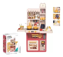 Cocina De Juguete Con 47 Pcs, Vapor, Luz, Agua, Y Sonidos 