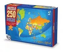 Puzzle 250 Peças Quebra Cabeça Mapa Mundi 