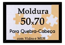 Moldura Quebra Cabeça Grow Puzzle 1000 Peças 50 X 70 C/vidro Cor Preto