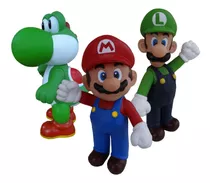 Super Mario, Luigi E Yoshi - Kit Com 3 Bonecos Grandes