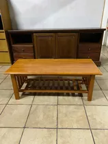 Mesa Centro Sala En Madera De Cenizaro , Como Nueva.