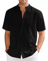 Camisa De Guayabera Cubana De Manga Corta  Playa Para Hombre