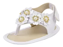 Sandalia Bebe Mania Menina Flor Verao Branca 30-01