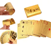Baralho Dourado Ouro Tom De 24k Poker Truco Cartas Cor Do Dorso Dourado