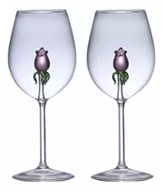 Copas De Vino Rosa, Juego De 2 Copas De Vino Personalizadas