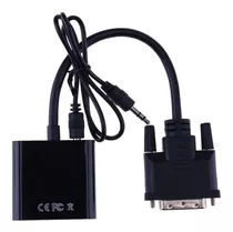 Conversor Adaptador Dvi-d 24+1 A Vga Vídeo + Auxiliar Audio