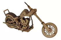 Moto Chopper Billy Bike. Quebra Cabeça 3d. Miniatura Em Mdf