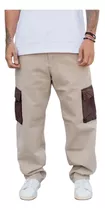 Pantalon Cargo De Gabardina Mom De Hombre