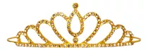 Tiara Corona Diadema Vincha Con Strass Dorada 15 Princesas