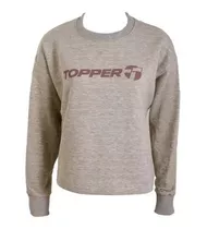 Buzo Topper Rtc Wmn Crew Comfy Gris Bordo Mujer