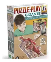 Quebra Cabeça Puzzle Play Gigante 100 Pcs Corpo Humano Grow 