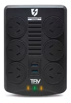 Estabilizador Tensión Trv Powersafe Gamer 6tomas/2usb/rj45 Negro