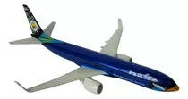 Miniatura De Avião B737 Nok Azul Em Metal 16cm