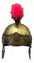 Fantasia Capacete Soldado Romano Gladiador C/ Pluma Dourado
