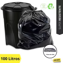 Saco De Lixo 100 Litros Reforçado Resistente - 50 Unidades Cor Preto