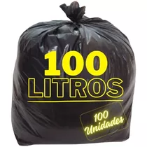 Saco De Lixo 100 Litros Preto Resistente Pacote 100 Unidades