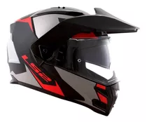 Casco Abatible Ls2 Ff324 Metro Evo Sub Negro Gris Rojo